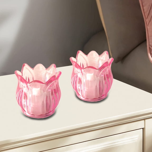 ZestqaQ Liliaceous Flower Shaped Tea Light Candle Holder, Romantic Candle Jar for Wedding Parties, Beautiful Table Centerpiece, Versatile Mood Night Light, Safe Decorative Candlestick