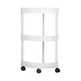 thumbnail image 1 of ZestqaQ Mobile Bathroom Corner Shelf, Three Tier Rolling Cart, Kitchen Living Room Storage Organizer, Multi-functional Plastic Storage Rack for Toiletries and Snacks, 1 of 6