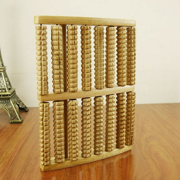 ZestqaQ Natural Wooden Foot Massager, Rolling Wheel Foot Rub, Muscle Relaxation Massager, Adjustable Pressure Relief Foot Roller, Portable Reflexology Tool for Home and Travel