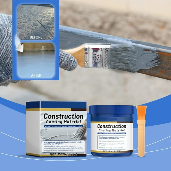 ZestqaQ Rust Prevention Waterproof Epoxy Floor Paint, Strong Adhesion Durable Coating, Wear-Resistant Easy Application, 150g Paint with Brush Included