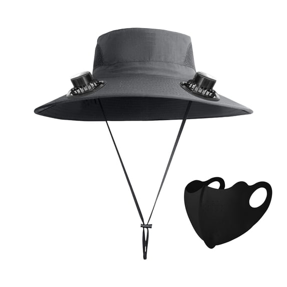 ZestqaQ Summer Fisherman Hat with Solar USB Charging Fan, Comfortable and Breathable Sun Protection Accessory, Ideal for Outdoor Activities