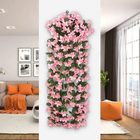 ZestqaQ Violet Wall Hanging Decoration, Realistic Artificial Flowers, Indoor Outdoor Decor, Wedding and Home Accent, Faux Floral Arrangement