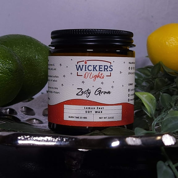 Zesty Grove Soy Candle - Citrus & Pineapple Scent | Summer Freshness | 3.8