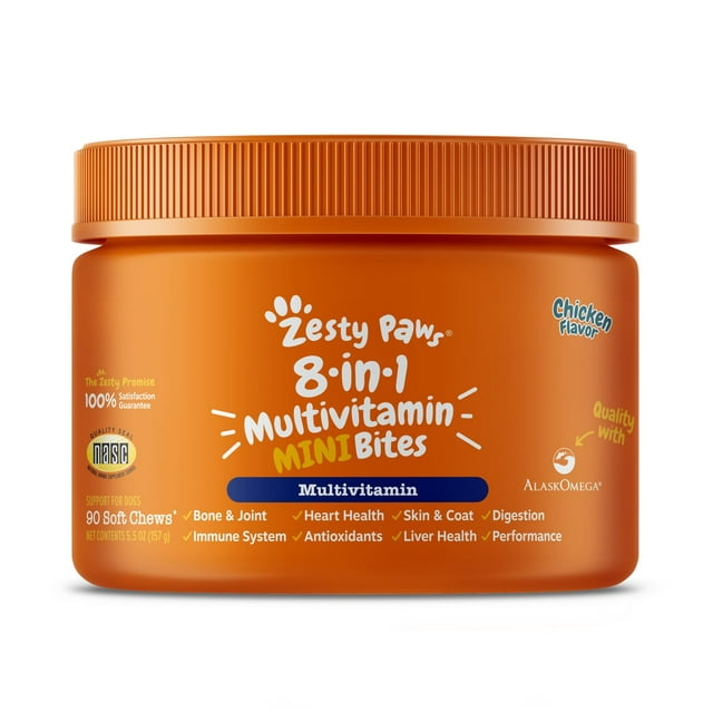 Zesty Paws Multivitamin Mini Bites for Small Dogs, Chicken, 90 ct