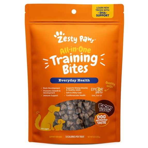 Zesty Paws All-in-One Training Bites Bacon Flavor, 8oz