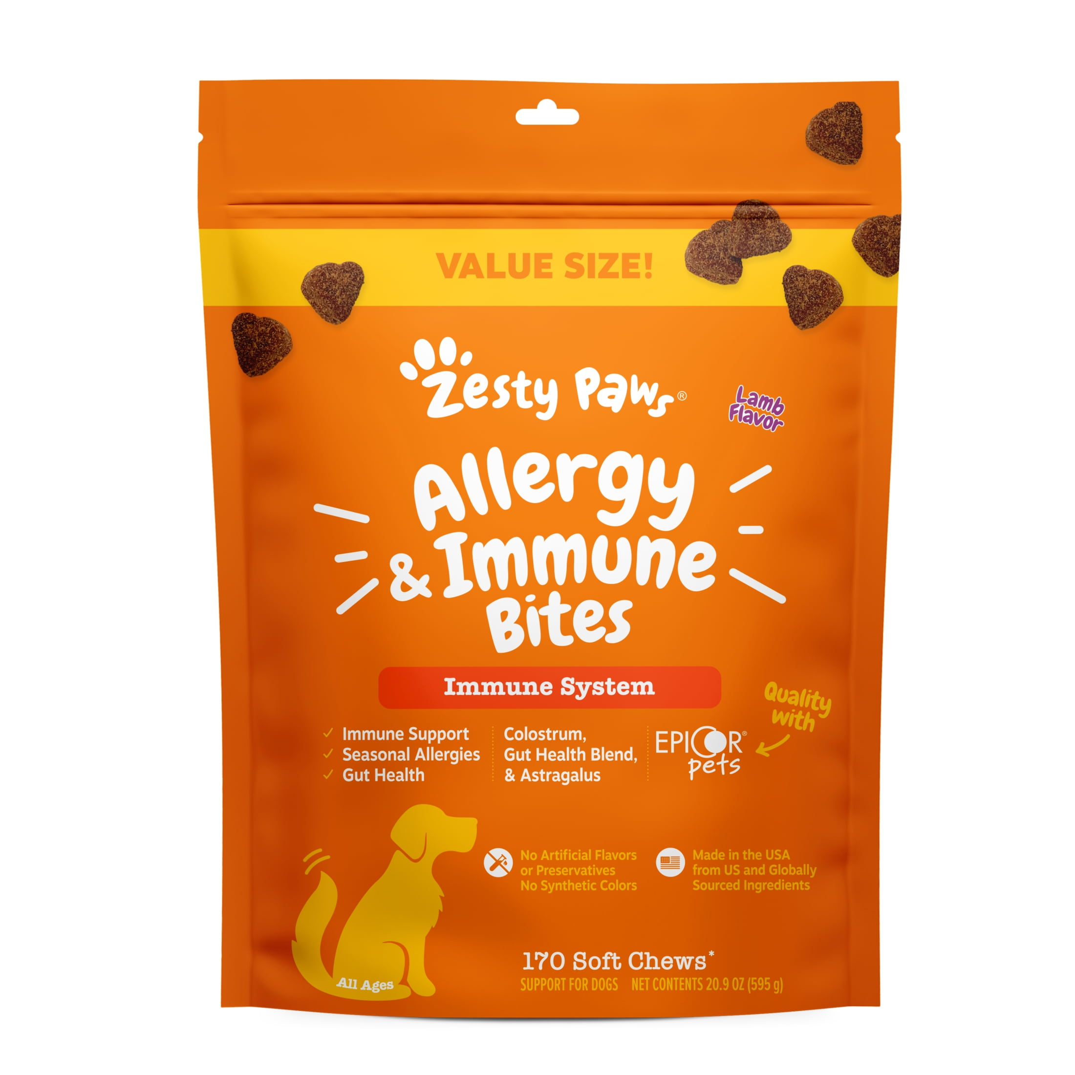 Zesty Paws Allergy Chews for Dogs, Immune Support Soft Chews with
