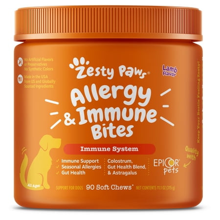 Zesty Paws Allergy & Immune Bites Lamb Flavor Dog Supplement, 90 Count
