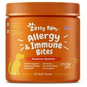 Zesty Paws Allergy & Immune Bites for Dogs, for Seasonal Allergies, Lamb 90ct