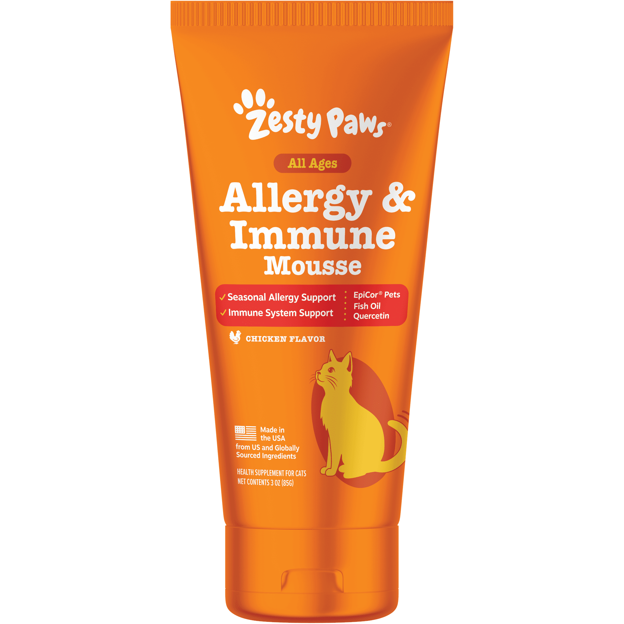 Zesty Paws Allergy & Immune Cat Mousse, for Seasonal Allergies & Immune