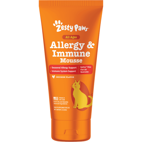 Zesty Paws Allergy & Immune Cat Mousse, for Seasonal Allergies & Immune Support, 3oz Tube