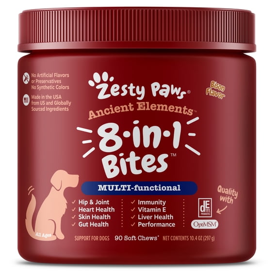 Zesty Paws 8-in-1 Ancient Elements 8-in-1 Bites Bison Flavor Dog Supplement, 90 Count