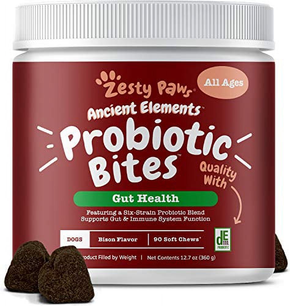 Zesty Paws Ancient Elements Probiotics for Dogs Chewable Dog Probiotic Supplement 3 Billion
