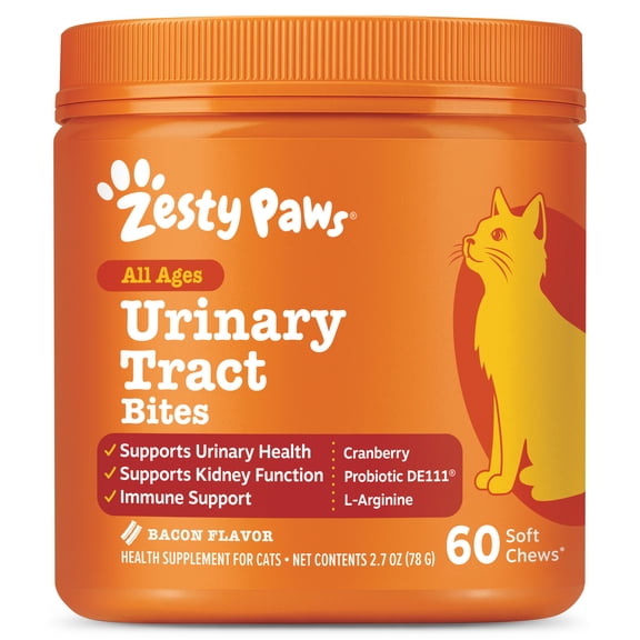 Zesty Paws Bacon Flavored Urinary Tract Bites for Cats, 60 Count