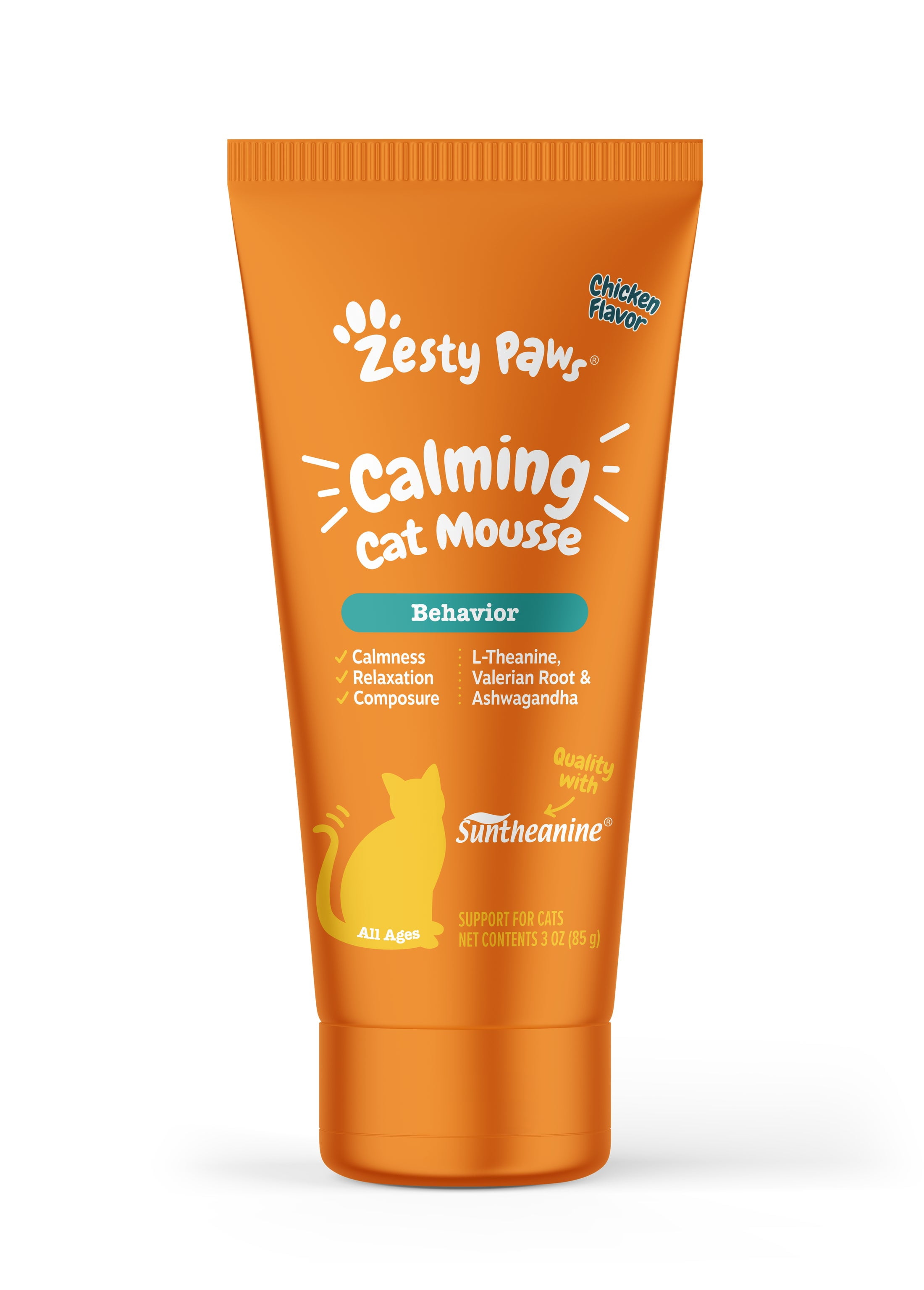 Zesty Paws Calming Mousse for Cats with L-Theanine, Stress & Anxiety