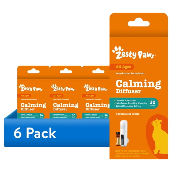 (6 pack) Zesty Paws Cat Calming Diffuser - Starter Kit