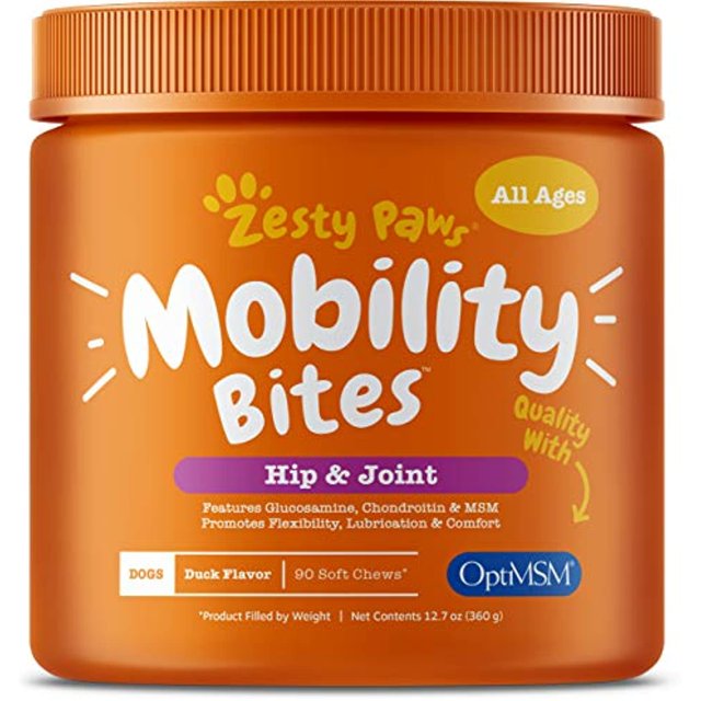 Zesty Paws Glucosamine for Dogs Hip & Joint Health Soft Chews with Chondroitin & MSM
