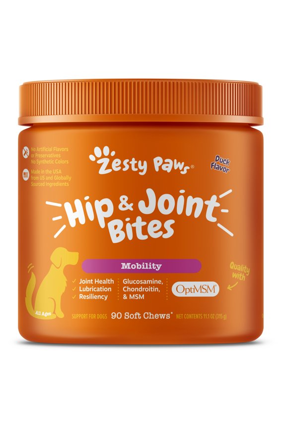 Hip & Joint Bites Duck Flavor Dog Supplement, 90 Count