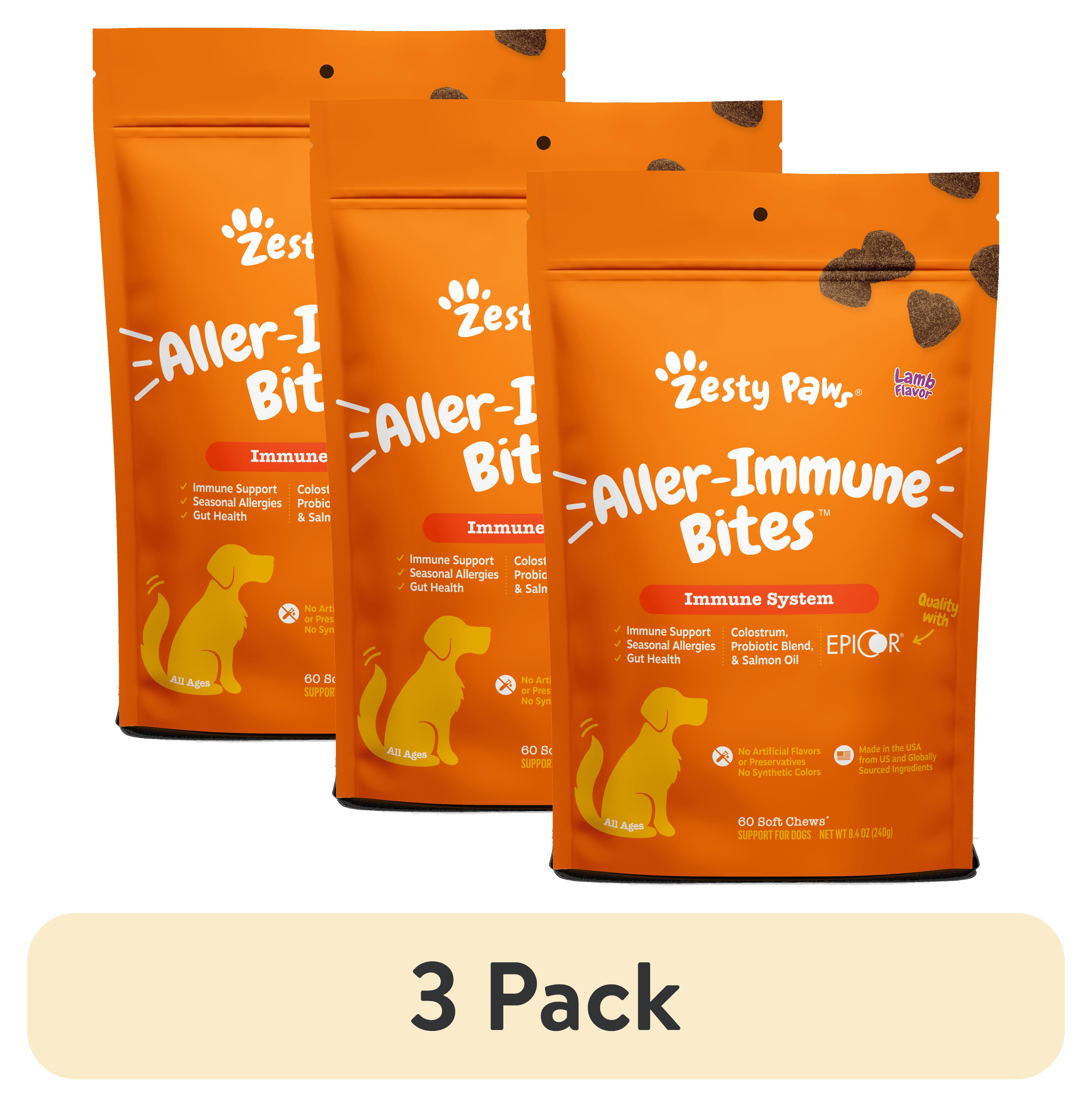 (3 pack) Zesty Paws Immune System Aller-Immune Bites for Dogs, Allergy 