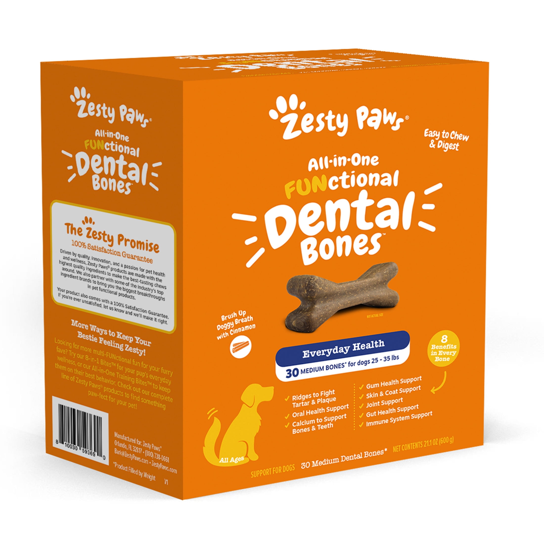 Zesty Paws Dental Bones 30ct for Medium Dogs