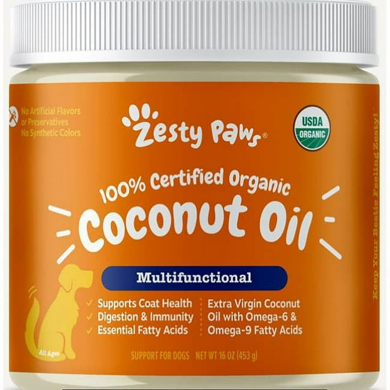 Zesty Paws 100% Certified Organic Extra Virgin Coconut Oil for Dogs Zesty Paws 100% Certified Organic Extra Virgin Coconut Oil for Dogs