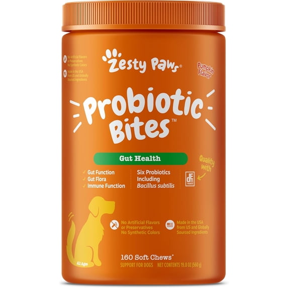 Zesty Paws Probiotic Bites, Pumpkin, 160 Count
