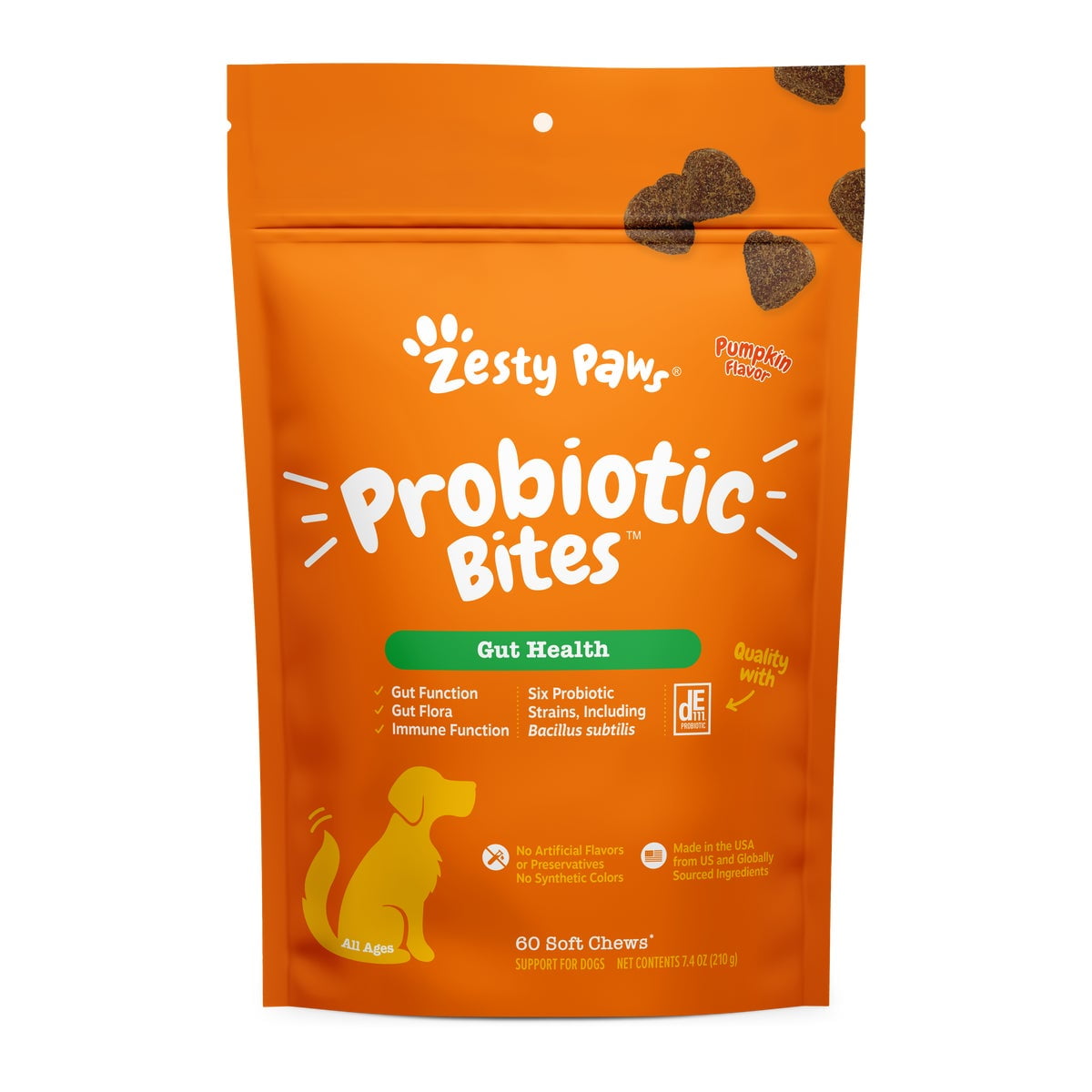 Zesty Paws Probiotic Bites Soft Chews, Digestive Probiotics for Gut