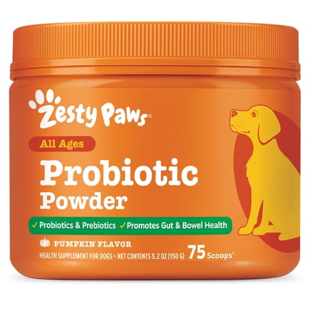 Zesty Paws Probiotic Powder Pumpkin Flavor Dog Supplement, 150g