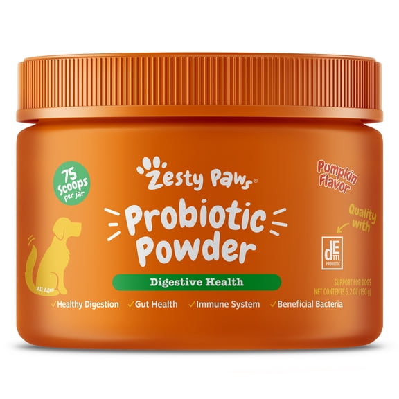 Zesty Paws Probiotic Powder Pumpkin Flavor Dog Supplement, 150g