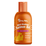 Zesty Paws Pure Wild Alaskan Salmon Oil Liquid Food Supplement for Dogs or Cats, 8 fl oz, Skin Care