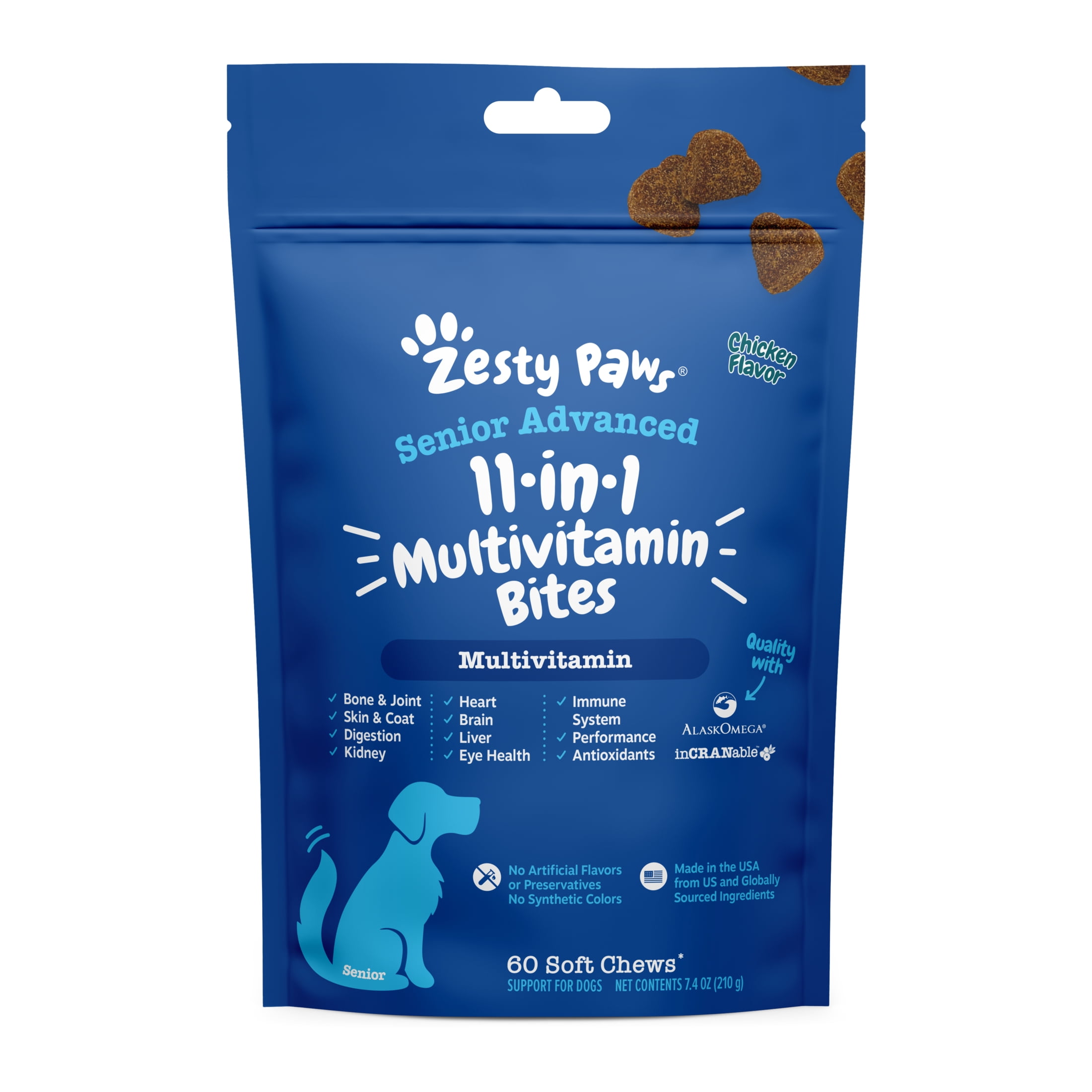 Zesty Paws 11-in-1 Elder Multivitamin Bites with Cod Skin Treats