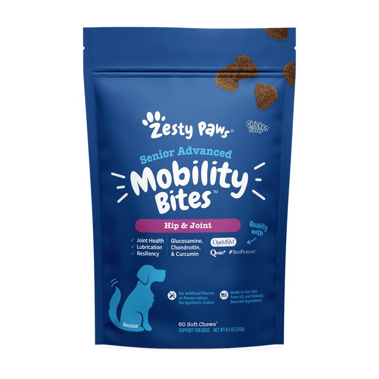 Zesty Paws Advanced Hip & Joint Mobility Bites Senior Recipe Chicken Soft Chews for Dogs Zesty Paws Advanced Hip & Joint Mobility Bites Senior Recipe Chicken Soft Chews for Dogs