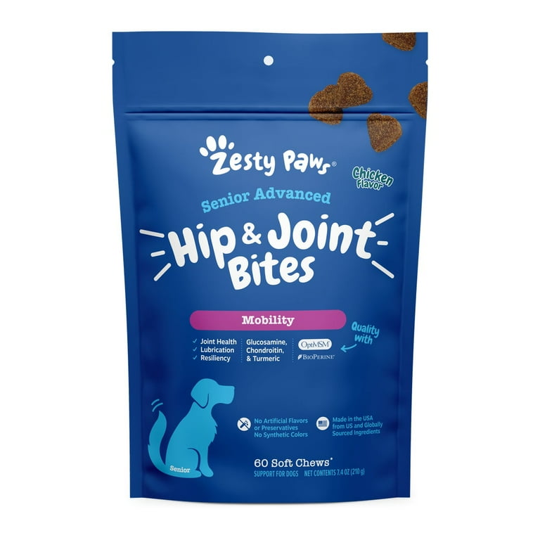 Zesty Paws Advanced Hip & Joint Mobility Bites Senior Recipe Chicken Soft Chews for Dogs Zesty Paws Advanced Hip & Joint Mobility Bites Senior Recipe Chicken Soft Chews for Dogs