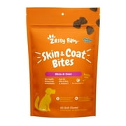 Zesty Paws Skin & Coat Omega Bites for Dogs, Alaskan Omega Fish Oil for EPA & DHA, Chicken Flavor, 60 Count Soft Chews