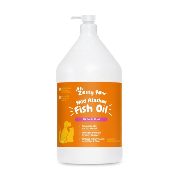 Zesty Paws Wild Alaskan Fish Oil for Dogs & Cats, 64oz