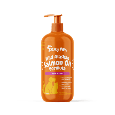 Zesty Paws Wild Alaskan Salmon Oil Formula for Cats & Dogs, for Skin & Coat Health, 32oz
