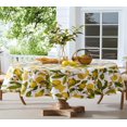 thumbnail image 1 of Zesty Yellow Lemon Vines 60 x 84 inch Oval Inch Round Vinyl Flannel Backed Party Tablecloth, 1 of 5