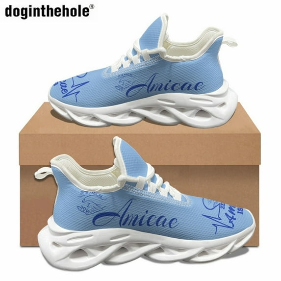 Zeta Amicae Sorority Casual Sneakers for Women Men Lace Up Running Shoes Non Slip Breathable Outdoor Sports Shoes