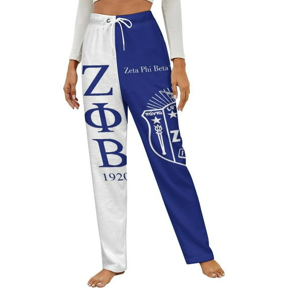 Zeta Phi Beta Winter Female Pants Flannel High Waist Women Pants Lady Warm Straight Leg Plush Trousers