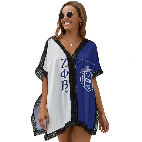 Zeta Phi Beta Women's Swimsuit Coverup Summer Beach Cover Up Bathing Suit Dress