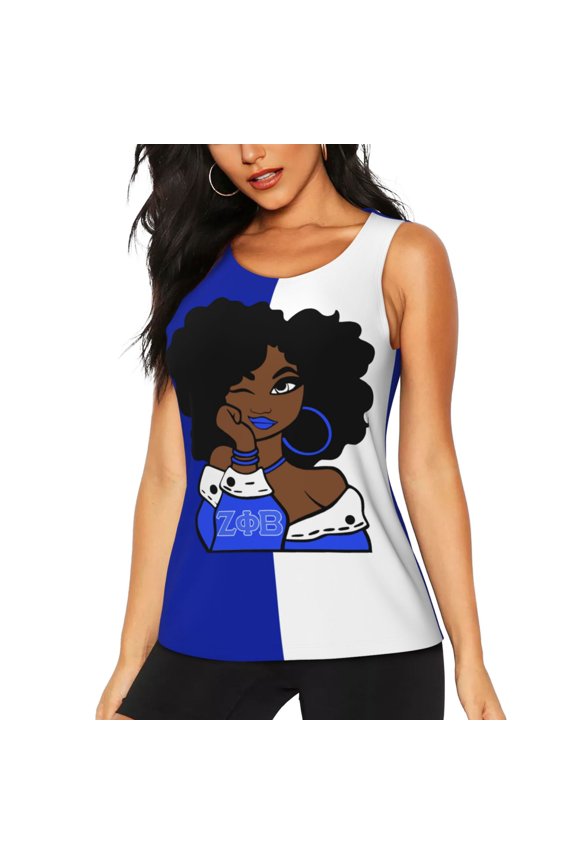 Zeta Phi Beta Workout Tank Top Unisex Funny Double Sided Pattern Design Cotton T-shirts M