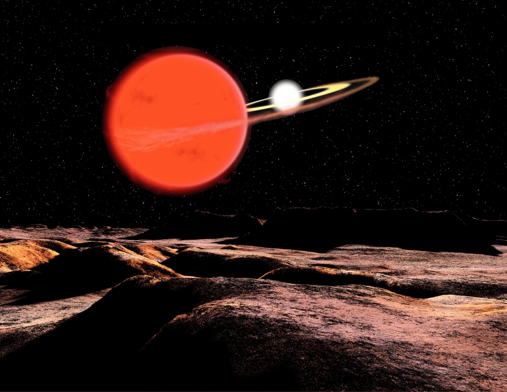 Zeta Piscium is a binary star system consisting of a red giant and a white dwarf Canvas Art - Ron MillerStocktrek Images (16 x 13)