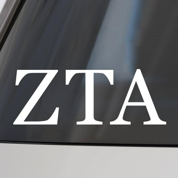 Zeta Tau Alpha Car Decal Sticker- Greek Letters Design, Officially Licensed Sorority Window Sticker