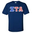 thumbnail image 1 of Zeta Tau Alpha Greek Letter American Flag Tee, 1 of 1