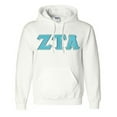 thumbnail image 1 of Zeta Tau Alpha Lettered Hooded Sweatshirt X-Large White, 1 of 1