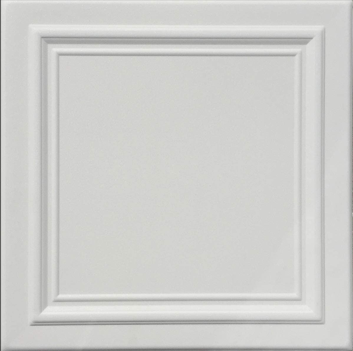 Zeta White (Foam) Ceiling Tile - 40pc Box - Decorative Ceiling Tile Easy Glue up DIY