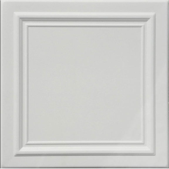Zeta White (Foam) Ceiling Tile - 40pc Box - Decorative Ceiling Tile Easy Glue up DIY