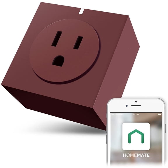 ZettaGuard S31 Wi-Fi Smart Socket Outlet US Plug with Energy Meter, Turn ON/OFF Electronics from Anywhere (HomeMate) (Maroon)