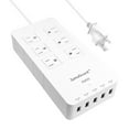 thumbnail image 1 of Zettaguard ZG650 WHT Mini 6-Outlet Travel Power Strip / Surge Protector with USB Charger & 5' Power Cord, White, 1 of 7