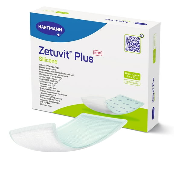 Zetuvit Plus Silicone Super Absorbent Dressing 8 x 10" 10 per Box