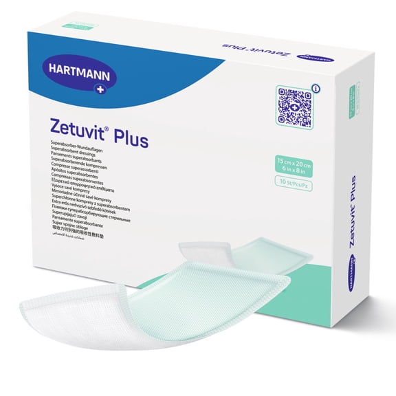 Zetuvit Plus Sterile Super Absorbent Dressing Rectangle 6 x 8" 413112 10 per Box